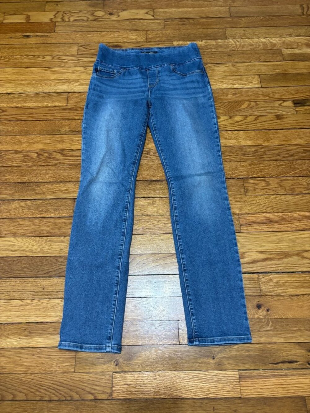 Lee Womens Sculpting Pull On Jeans Sz 4 4M Blue Slim Leg Slim Fit Mid Rise Denim
